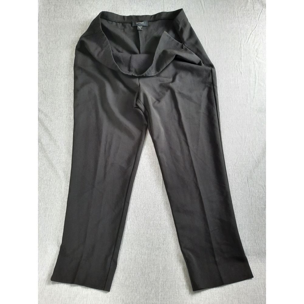 Karen Kane Women's 16 Pleated Wide-Leg Side Zip-Up Stretch Ankle Black Pants